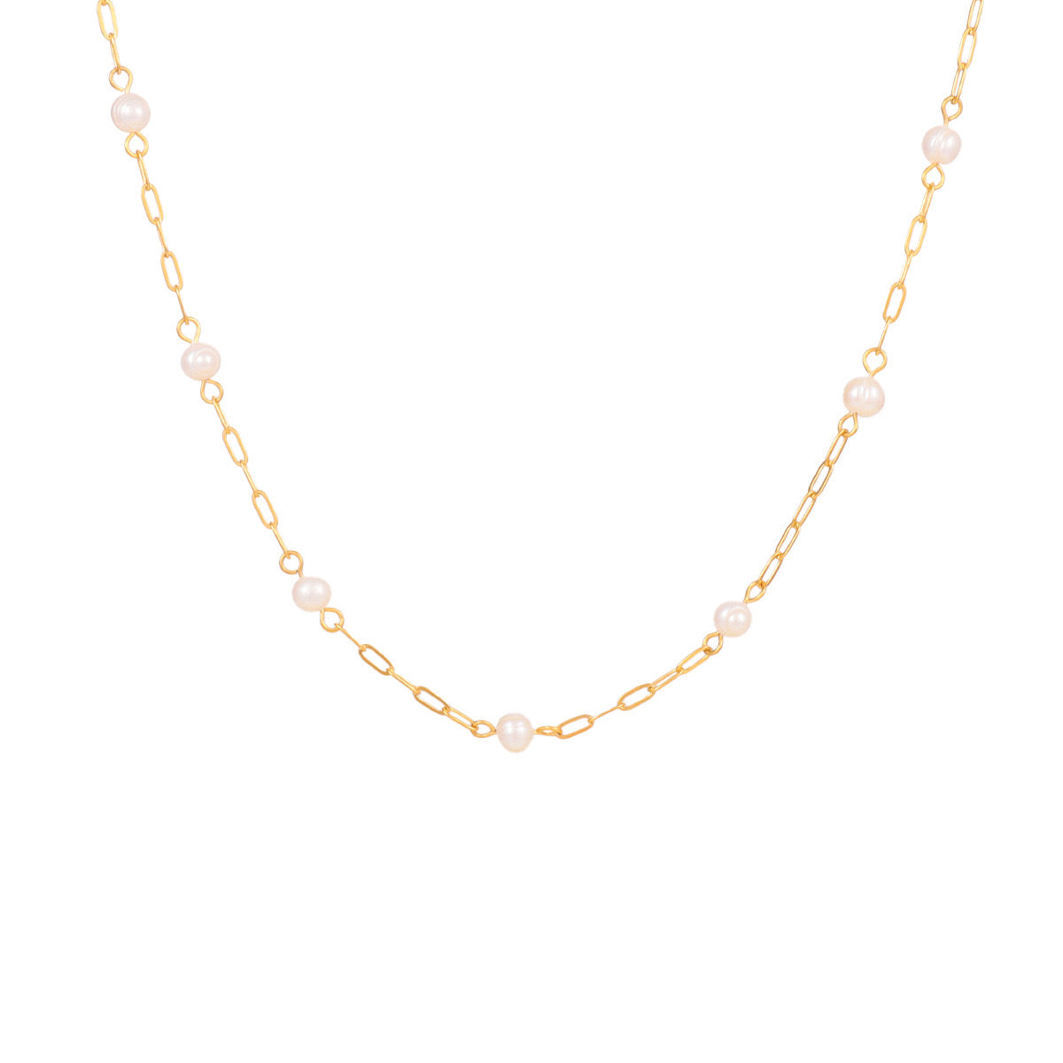 Paperclip Pearl necklace