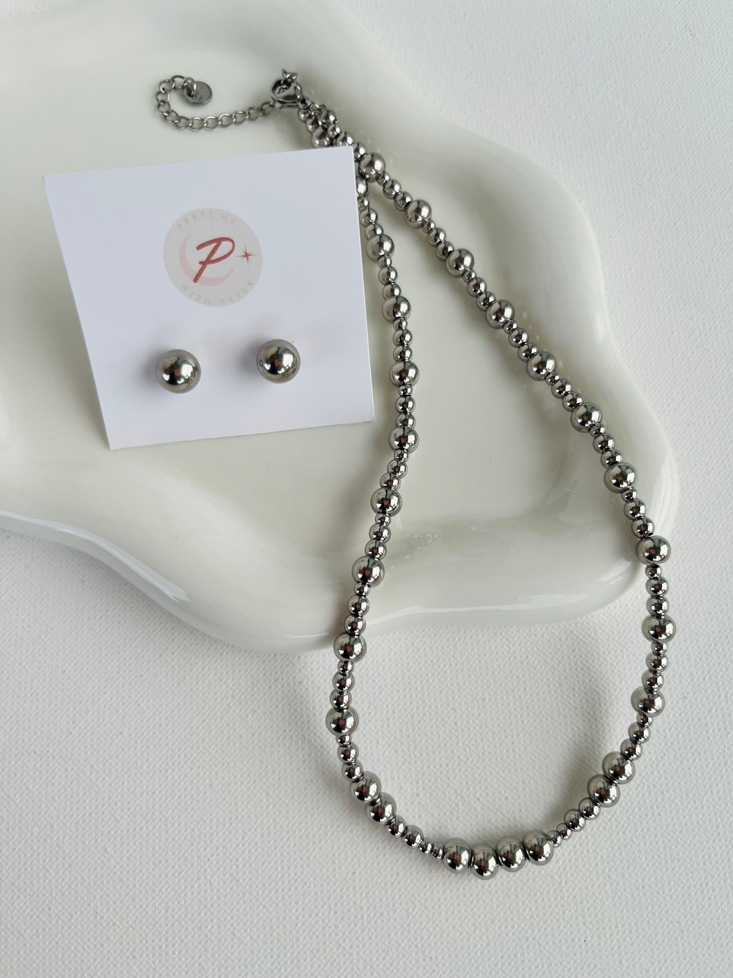 Silver Bead Chain set