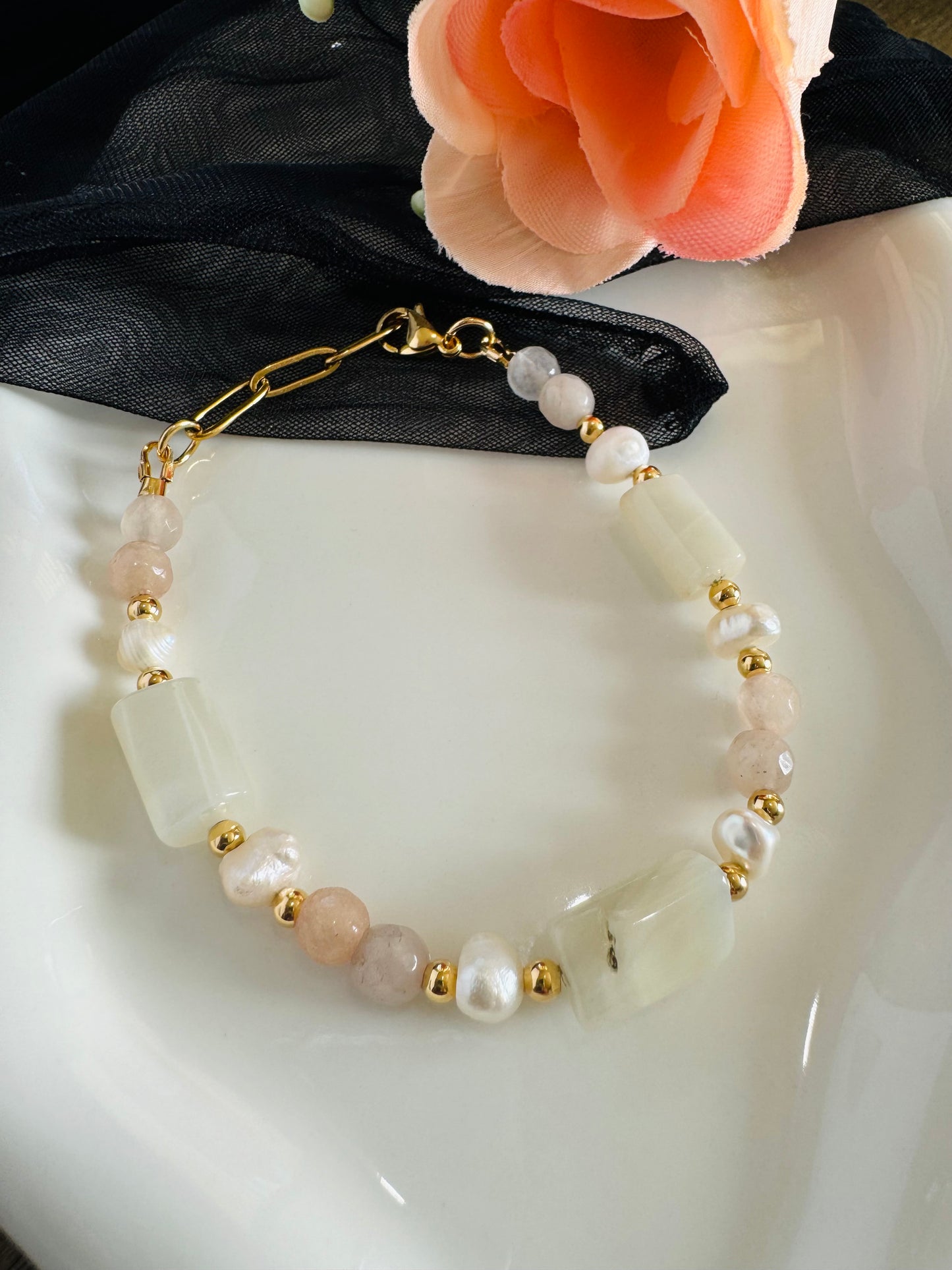 White moonstone bracelet