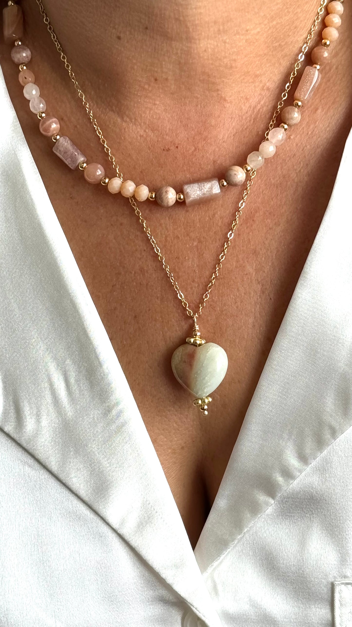 Gemstone Heart Necklace