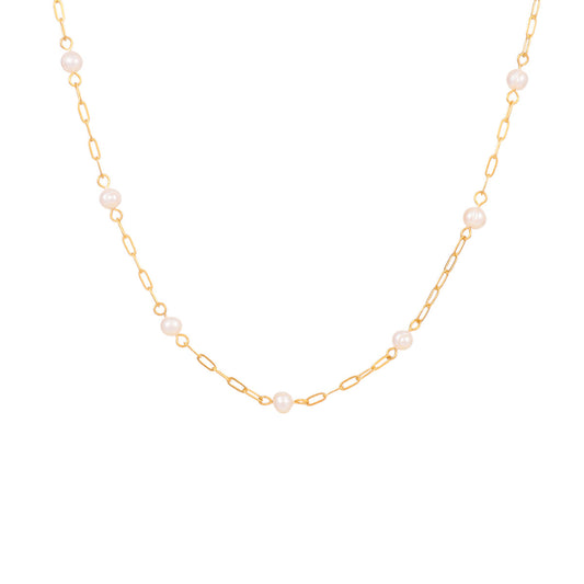 Paperclip Pearl necklace