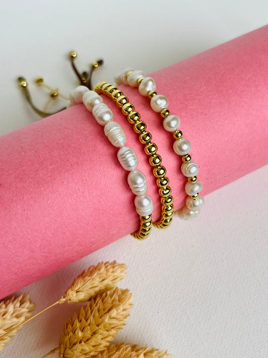 Fresh Pearl trio bracelets