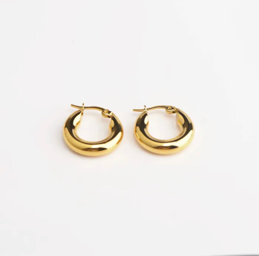 Gold Retro Hoops