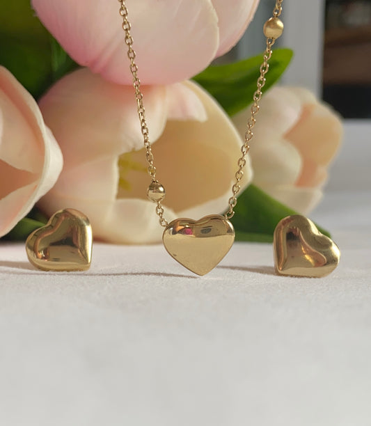 Golden Heart necklace set