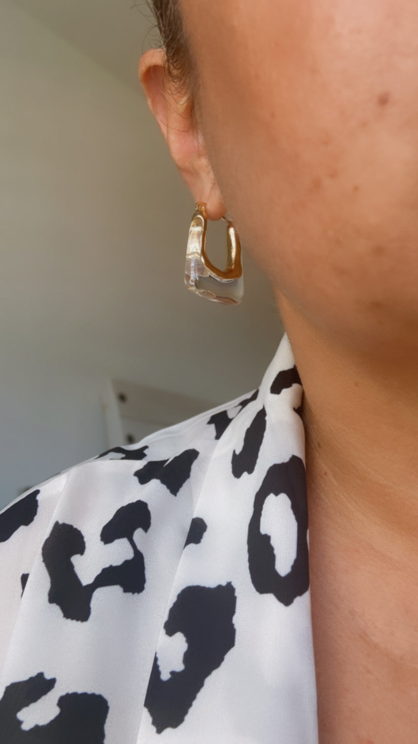 Clear Geometric Earrings