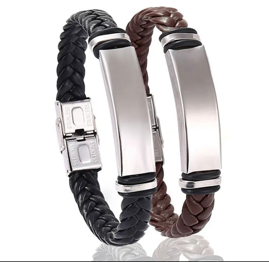 Twist Leather Men Bracelet